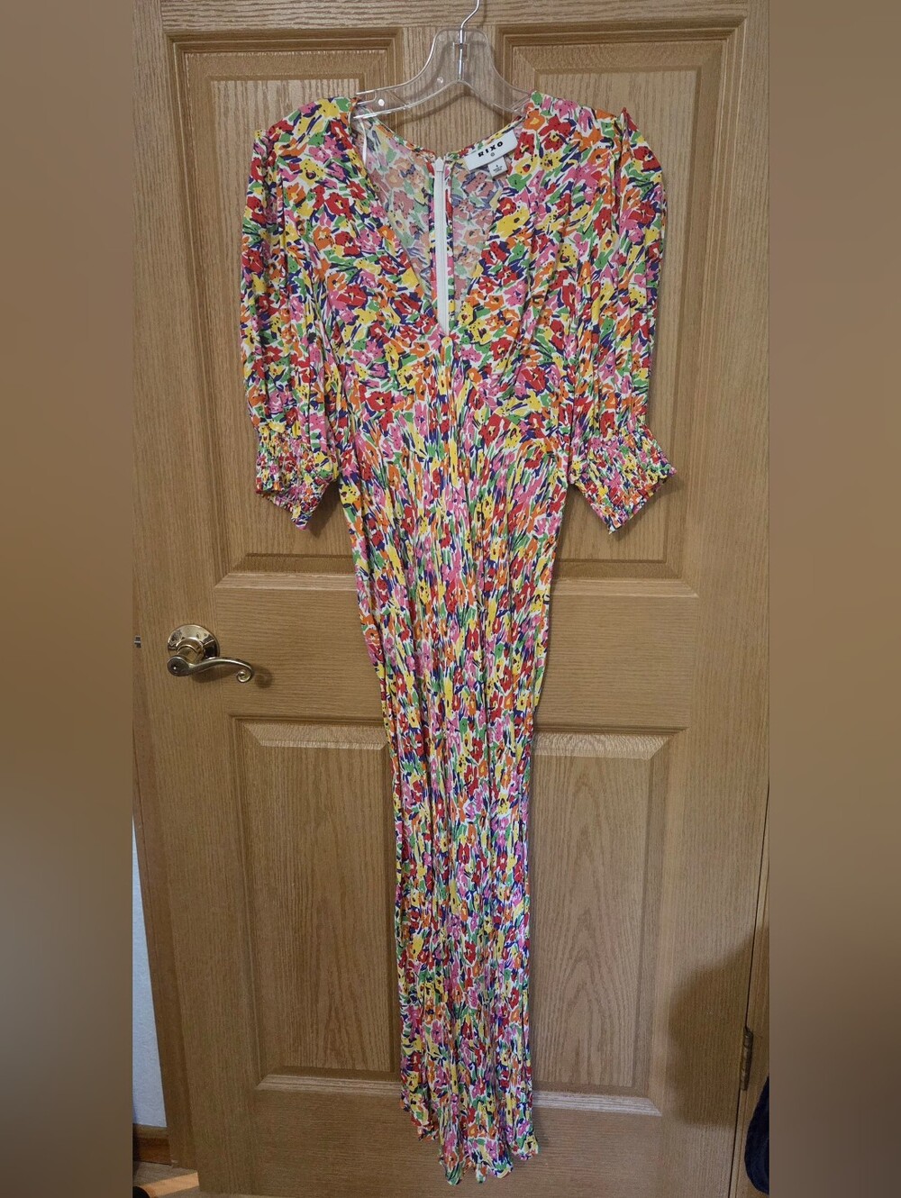 Rixo Multicolor Floral Maxi Dress β Pink, Yellow, Green, Blue